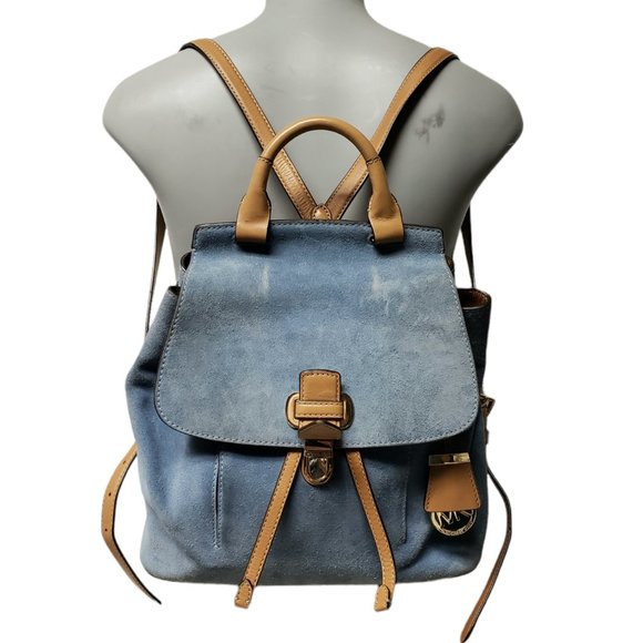 Michael Kors Romy blue suede leather backpack main image 9